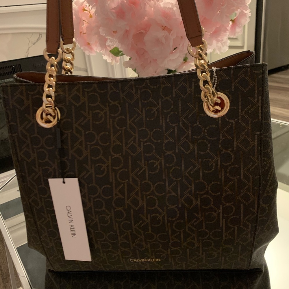 COPY - Calvin Klein brown monogram handbag